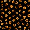 Bitcoin SV tickers and logos - seamless pattern.